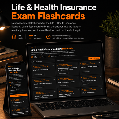 Prova™ Life & Health Insurance Exam Flashcards (National Content)